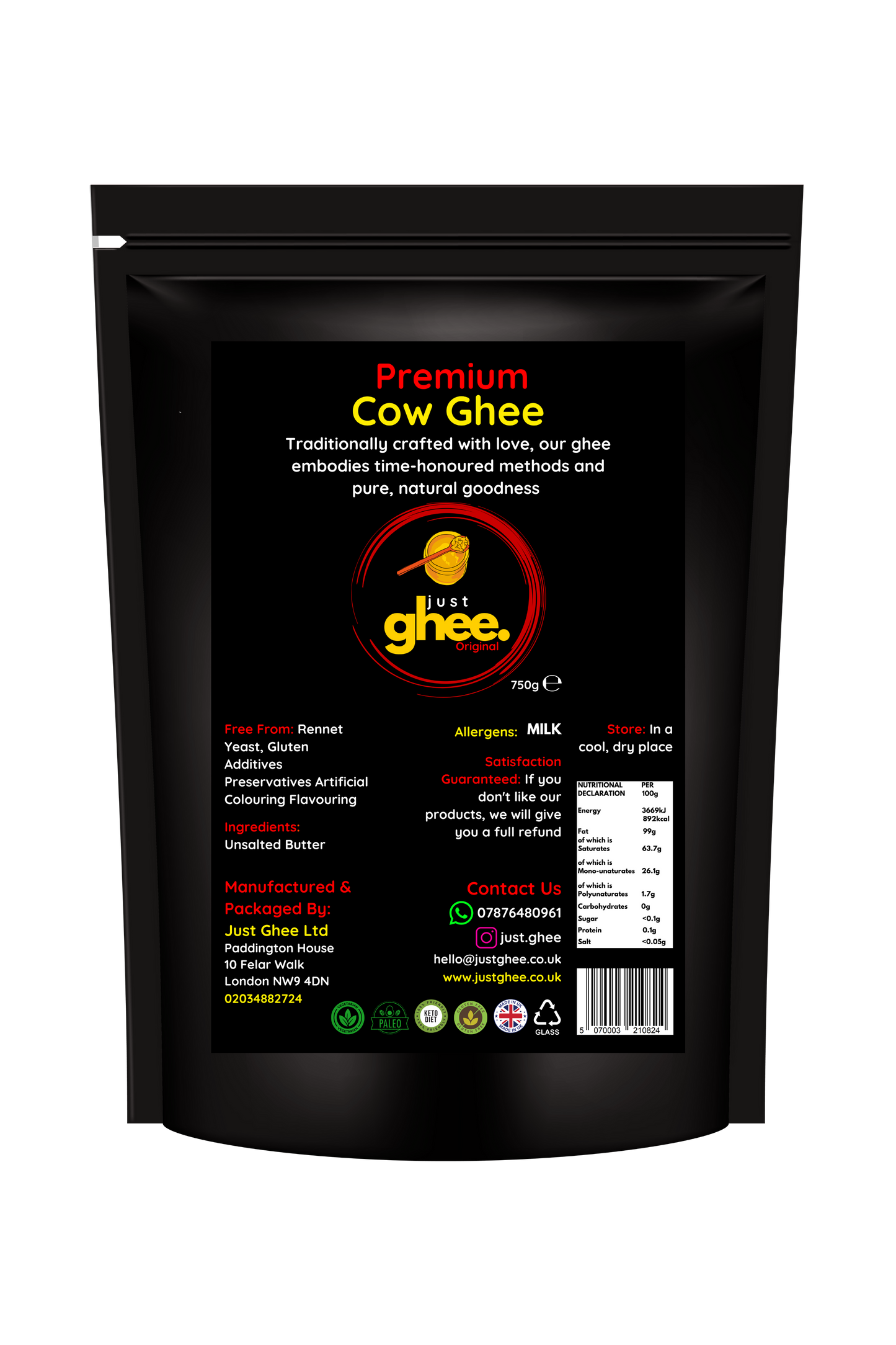 ORIGINAL FLAVOUR     PREMIUM & AUTHENTIC COW GHEE